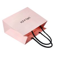 Sacs en papier de luxe personnalisés avec logo de marque pour chaussures et vêtements, sacs cadeaux roses pour boutiques et commerces