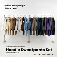 Ensemble de survêtement 2 pièces pour homme, molleton épais 345G, doublure polaire, coupe ample et oversize, sweat à capuche et pantalon de survêtement, personnalisable avec logo OEM ODM, style streetwear