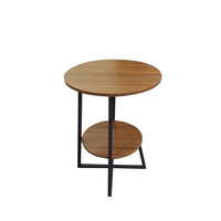 Table d'appoint en métal à 2 niveaux pour chambre à coucher, table de chevet simple, étagère de rangement pour salon - Vente en gros