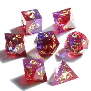 Mini Planet, dés de jeu de rôle en résine faits à la main, DND personnalisés, <span class=keywords><strong>magie</strong></span> des profondeurs marines, 7 pièces, polyédriques, dragon, donjons, jeu de société, bords tranchants, vente en gros - Product Image 1