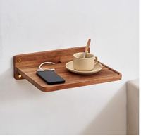 Étagère de rangement murale flottante en bois d'acacia sur mesure pour projecteur, routeur, modem, décodeur et consoles de jeux
