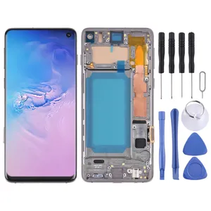 จอ LCD TFT สำหรับโทรศัพท์มือถือ Samsung Galaxy S10 SM-G973พร้อมกรอบที่ไม่รองรับการระบุลายนิ้วมือ