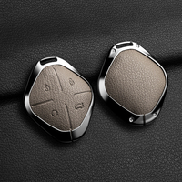 Housse de clé de voiture en alliage de zinc et cuir de luxe pour Jetour Dashing Traveller Shanhai L6, coque de clé intelligente à 4 boutons