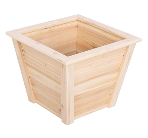 Factory <strong>Wooden</strong> Planter Box Set of 2, Square Wood <strong>Barrel</strong> Garden Pot with Drainage Holes <strong>for</strong> Indoor Outdoor <strong>Plants</strong> - Product Image 6