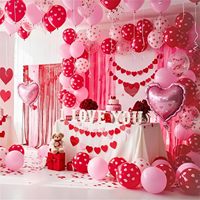Set met op maat gemaakte hartvormige ballonnen met hartvormige folieballon voor Valentijnsdag, verloving, jubileum, bruiloft, feestbenodigdheden