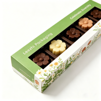 Caja de Papel con Tapa y Base con Acabado Brillante y Ventana Transparente de Plástico para Empacar Bombones, Trufas y Dulces