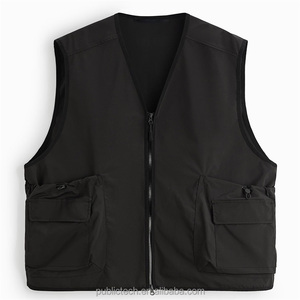 Gilet cargo utilitaire 100% polyester avec poches plaquées, personnalisé, pour homme - Product Image 5