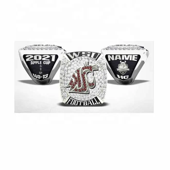 High Quality Custom Personalized Shiny Nickel Plated Ultimate Jewelry Metal Champion Ring