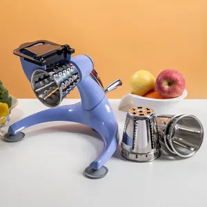 מכונת סלט פירות ידנית 5 ב-1 כלי פירות וירקות מנירוסטה אל חלד קוצצי ירקות מכונת סלטים