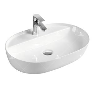 Lavabo de comptoir de salle de bain facile à nettoyer en <span class=keywords><strong>céramique</strong></span> au-dessus du comptoir Art évier personnalisable blanc à prix bon marché vente directe d'usine - Product Image 5