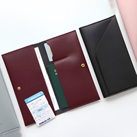 Dompet Paspor Kulit PU Vintage Berkualitas Tinggi dengan Kantong Luar Terbuka, Penutup Kancing Tekan, Multi-warna, untuk Dokumen Perjalanan
