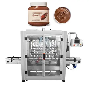 Automatic honey jam face cream ketchup chocolate spread peanut butter paste bottle filling machine with mixer heater