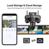 Caméra de sécurité IP CCTV Wifi domestique Ipc360 à trois objectifs 6K 9MP noire avec audio bidirectionnel et étanche