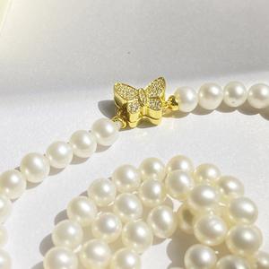 Collar de Cadena para Suéter, Hecho a Mano, Plata S925, Diseño de Un Solo Botón, con Perlas y Cuentas Decorativas, Estilo Moderno - Product Image 1