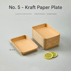 กล่องกระดาษคราฟท์ทรงสี่เหลี่ยมสำหรับใส่อาหารแบบใช้แล้วทิ้ง คุณภาพสูง สำหรับซื้อกลับบ้าน พร้อมฝาปิด เหมาะสำหรับสลัด ซูชิ และอาหารอื่นๆ - Product Image 2
