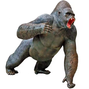 Maßgefertigte Große Tier- und Überlebensgroße Gorilla-Skulptur für den Außenbereich aus Kunstharz und Fiberglas von Fiber Sculpture - Product Image 6