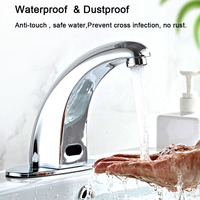 Robinet de lavabo électrique automatique sans contact à détection, économie d'eau, alimenté par piles, monotrou