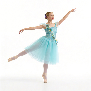 ชุดบัลเลต์สีฟ้าครามสำหรับเด็กผู้หญิง สไตล์โรแมนติก แบบมืออาชีพ เหมาะสำหรับการแสดงนัทแครกเกอร์และเจ้าหญิงนิทรา - Product Image 1