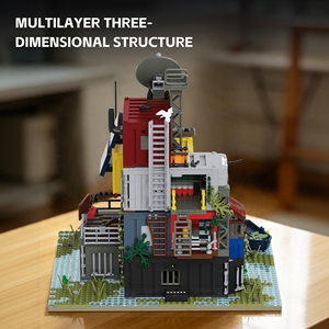 Xbert 66202 Base del Superviviente del Día del Juicio Final con Luces, Bloques de Construcción de Arquitectura Cyberpunk, Modelo de Juguete - Product Image 4
