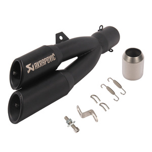 Tuyau d'échappement modifié pour moto en acier inoxydable à double sortie, argent/noir/bleu, compatible <span class=keywords><strong>Yamaha</strong></span> <span class=keywords><strong>R3</strong></span>/R25 Kawasaki Ninja 250/ - Product Image 3