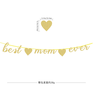 MerriWish - Guirnalda de Papel con Purpurina para el Día de la Madre, Decoración para Fiestas, el Mejor Regalo para Mamá - Product Image 1