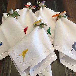 Khăn ăn lanh tùy chỉnh thêu chữ lồng bông khăn ăn bên đám cưới Miệng vải khăn ăn bảng - Product Image 1
