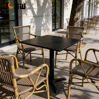 Chaises de jardin en rotin tressé, aspect bambou, design moderne, pour terrasse, café, bistrot, restaurant, vente en gros, personnalisables