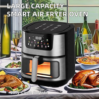 Friteuse à Air Professionnelle Intelligente Grande Capacité 8.5L-15L Four en Acier Inoxydable Numérique Tactile Multifonctionnelle Carrée pour Usage Commercial ou Domestique