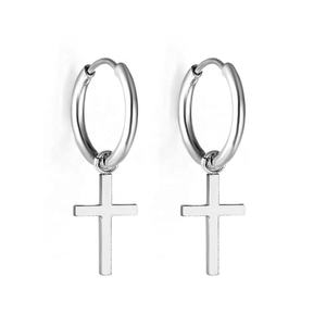 Modernos Pendientes de Aro con Cruz, Chapados en Oro de 18K, de Acero Inoxidable, para Mujeres y Niños - Product Image 5