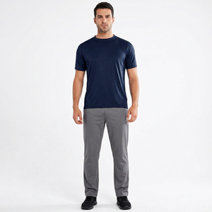 T-shirt de sport pour homme, personnalisé, décontracté, uni, teint, séchage rapide, respirant, coupe classique, pour la musculation, l'entraînement, le fitness, les activités de plein air et la gym - Product Image 1