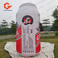 Ballon publicitaire géant gonflable en forme de canette de bière de 20 pieds, modèle de bouteille de boisson gonflable pour l'affichage