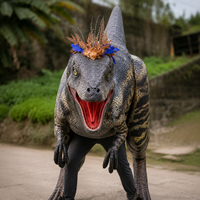 Özelleştirilmiş Gerçekçi Metal Dinozor Robot Kostümü Yetişkin Kostümü Sesli İç/Dış Mekan Kullanımı Macera Parkları Havaalanı Kreş Okul