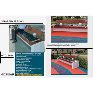 Banc solaire intelligent à haute efficacité avec technologie de charge rapide, point d'accès Wi-Fi, capteurs météorologiques et construction robuste - Product Image 5