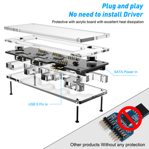 Per Rocketek trasparente singolo da 9 Pin a 3 <span class=keywords><strong>Hub</strong></span> di espansione <span class=keywords><strong>2</strong></span>.0 da 9 Pin e <span class=keywords><strong>2</strong></span> USB compatibile con la scheda madre del <span class=keywords><strong>Computer</strong></span> in Stock - Product Image 3