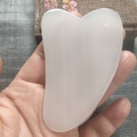 Rouleau facial DIY en jade pour salon de beauté, système de glissement corporel, planche Gua Sha triangulaire en jade blanc