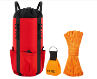 Kit de lancer pour arboriste 3 pièces, seau de rangement pour corde rouge et noire de 30 L, sac à dos, sac de poids pour arboriste de 15 oz