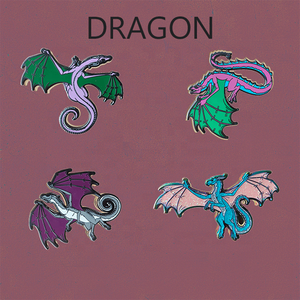 เข็มกลัดเคลือบแข็งรูปมังกร ดีไซน์หลากหลาย สีสันและลายพิมพ์แตกต่างกัน ไม่มีขั้นต่ำในการสั่งซื้อ - Product Image 1