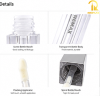 Contenant carré transparent ML8800A pour gloss à lèvres avec applicateur, idéal pour gloss maison, huile à lèvres et emballage de soins beauté pour les lèvres