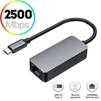 Adaptador Gigabit Ethernet USB 3.0 Tipo C de 2.5 Gbps, Convertidor de Tarjeta de Red con Cable USB3.0 a RJ45 de 2500 Mbps para Computadoras Portátiles y de Escritorio con Windows y Mac