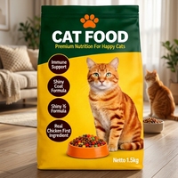 Emballage souple pour aliments pour chats, imprimé sur mesure par le fabricant, 1 kg, 5 kg, 10 kg, sac d'emballage pour aliments pour chats recyclable