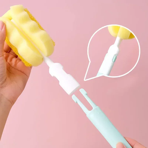 Lot de 3 brosses de nettoyage rotatives pour biberons, tasses et tétines de bébé, avec tête souple et maniable, écologiques - Product Image 5