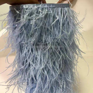 Tüyler ile meşgul kız N4784 diz çizmeler moda lüks yüksek topuklu özel boyut 12 açık mavi siyah bulanık faux devekuşu kürk çizmeler - Product Image 2