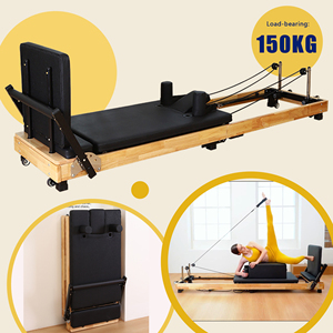 Dispositivo Pilates Reformer in Legno Personalizzato, Letto Reformer Pieghevole per Allenamento Commerciale - Product Image 1