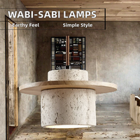 Lampes suspendues en forme de soucoupe volante en pierre jaune inspirées du style Wabi Sabi japonais avec télécommande LED pour salon
