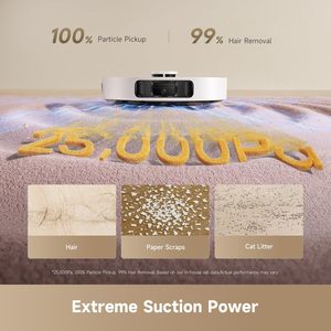 หุ่นยนต์ดูดฝุ่นถูพื้น D30 Ultra แรงดูด 25,000Pa พร้อมแท่นชาร์จอัตโนมัติแบบออลอินวัน ระบบเทฝุ่นอัตโนมัติ 100 วัน เทคโนโลยี MopExtend ทำความสะอาดอัจฉริยะ - Product Image 3