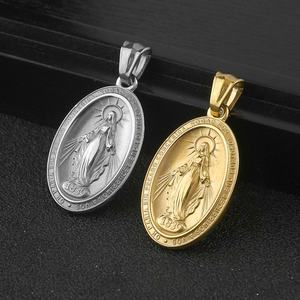 Collares y Dijes de Acero Inoxidable de Alta Calidad con Temática Religiosa de Jesús y la Virgen María, Joyería Fina de Moda para Mujer - Product Image 1