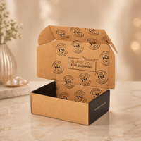 Boîte d'expédition personnalisée en carton ondulé rigide jetable avec impression de logo noir en relief sur papier artistique, matériaux recyclés et éponge