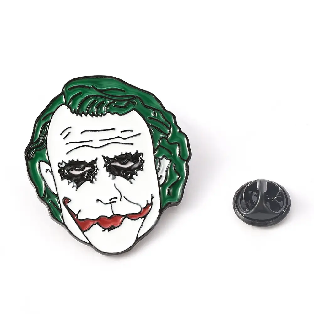 new Heath Ledger clown brooch European and American film and television peripheral metal badge hat pins brooch