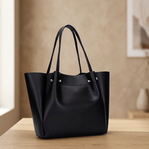 BS INTERNATIONAL Sac à main décontracté pour femme en cuir véritable fait main, avec fermeture éclair, imperméable, durable, léger et grande capacité - Product Image 3
