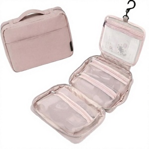 Estuche Cosmético de Nailon Mediano con Cierre de Cremallera, Asa Suave para Colgar, Estilo Simple para Guardar Artículos de Aseo en Viajes - Product Image 4